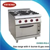commercial use 4 burners with cooking range and oven