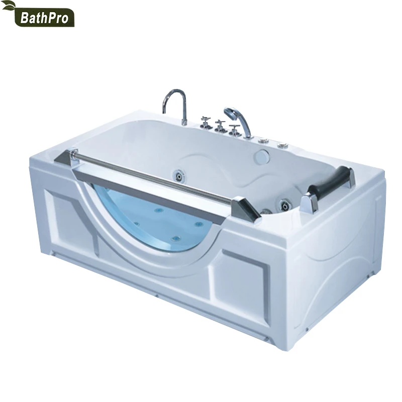 Underground Type 180cm Bath Tub Whirlpool Massage Acrylic Bathtub with LED light