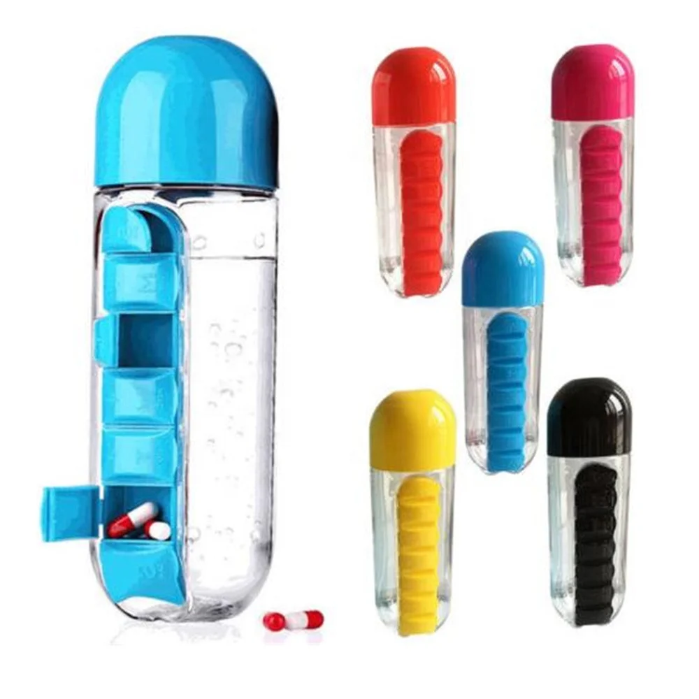 Plastic practical Colorful pill Box Water bottle