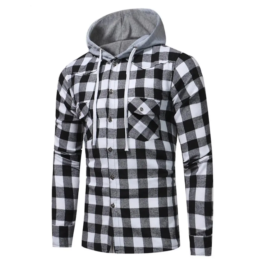 plaid mens hoodie