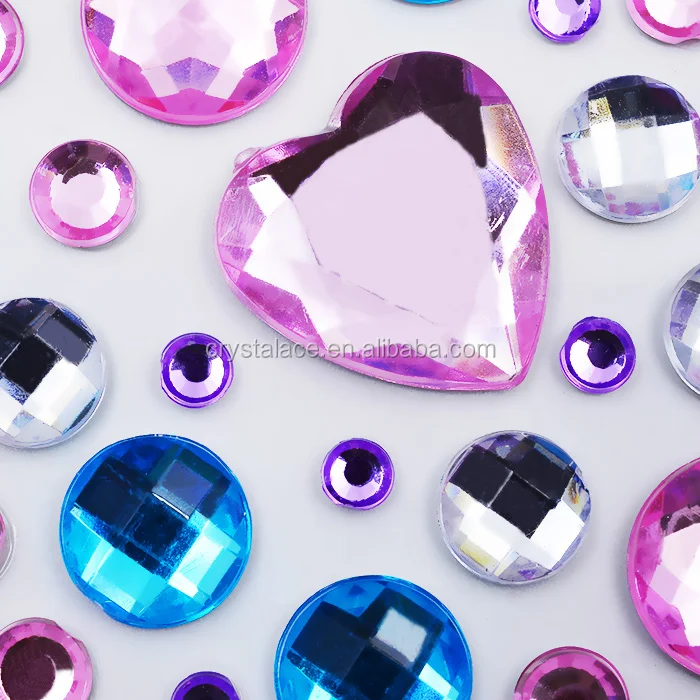 Factory OEM ODM all kinds fancy acrylic diamonds  rhinestone crystal jewel stickers for kids toy