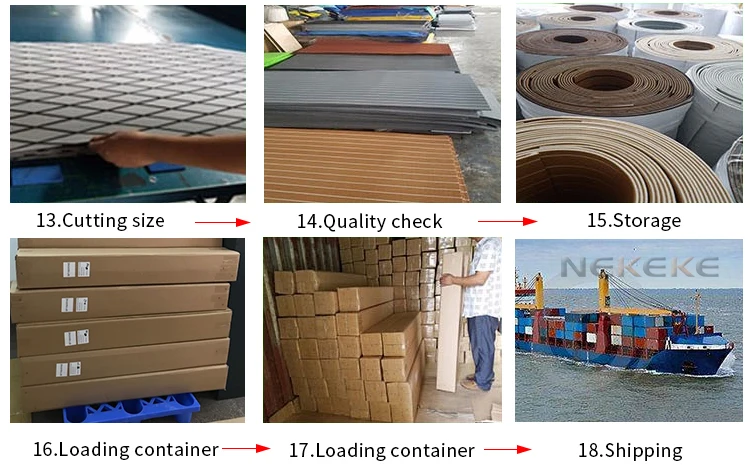 New Fashion Brown Boat Decking Sheet 94.5 X 35.4 Inch 6MM Thick Non-Skid EVA Foam Teak Decking Self-Adhesive Yacht Deck Pad mat