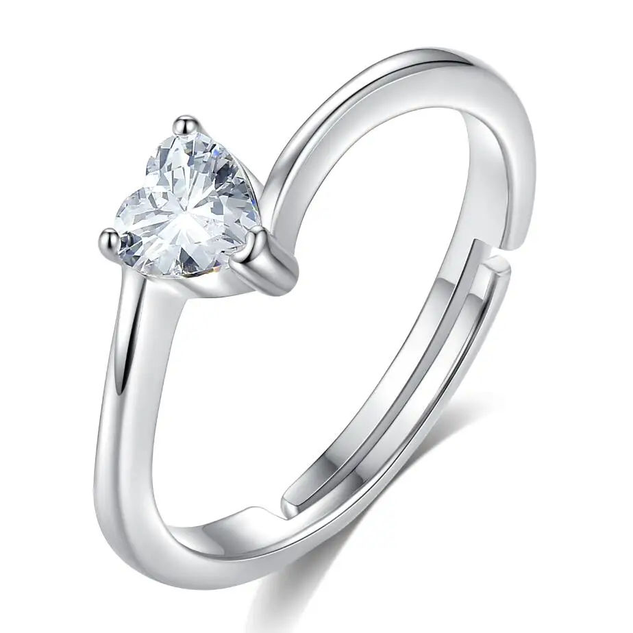 

Sweet Lovely heart ring Adjustable Platinum plated Ring