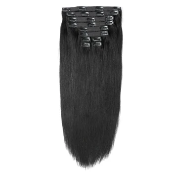 Top Clips In 10 Pcs Natural Black 100 Virgin Brazilian Human Hair