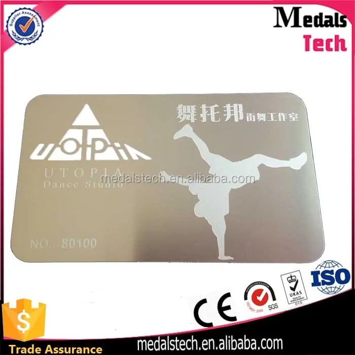 Manufacture wholesale cheap custom stainless steel card with laser logo