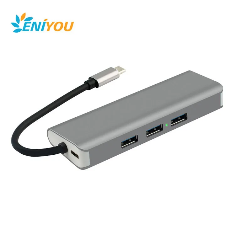 

New Style 8 in 1 usb-c usb type-c hub type c to usb with hdmi rj45 PD3.0 charging adapter manufacturer factory, Sliver