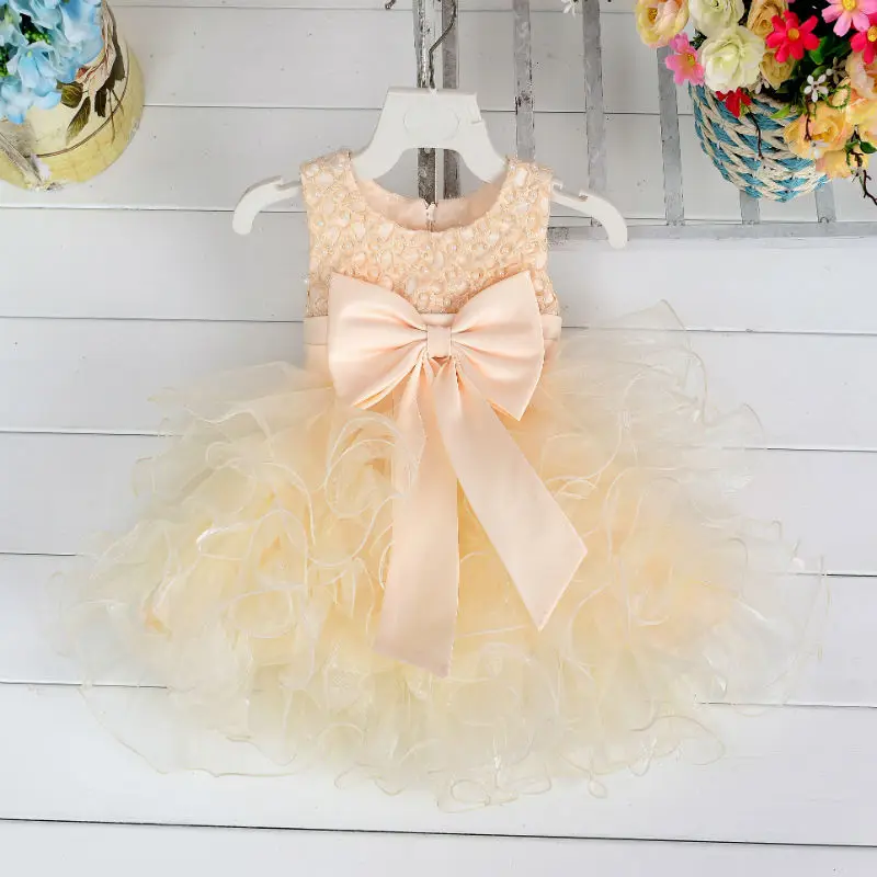 wholesale kid clothing summer 1 year old baby party girls one piece dress cute baby girls party dresses
