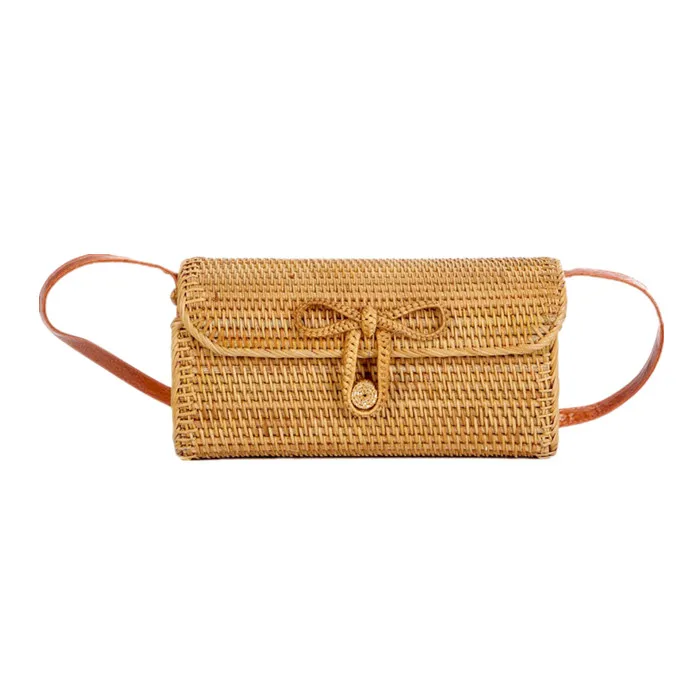 

Hot Sale Square Shape Rattan Straw Shoulder Bag for Ladies