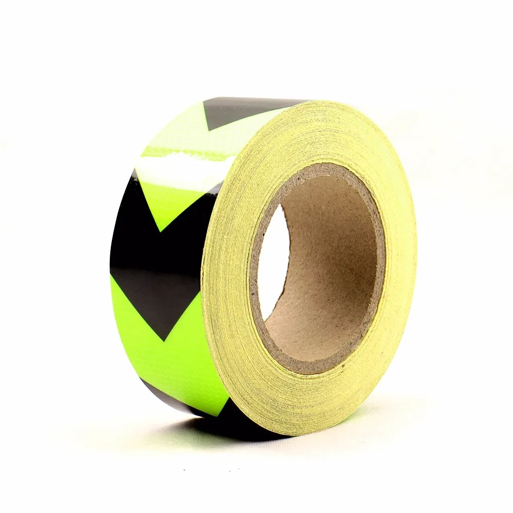 

Yellow Black Arrow Mark Reflective Tape Adhesive For Trucks