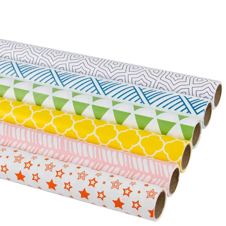 
Eco Friendly Customised Patterns Print Paper Roll Present Wrapping Paper 