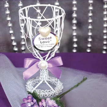 Wedding Candy Favor Box Purple Erfly Ribbon Iron Art Cup Wedding Candy Favor Box Purple Erfly Ribbon Iron Art Cup Chocolate
