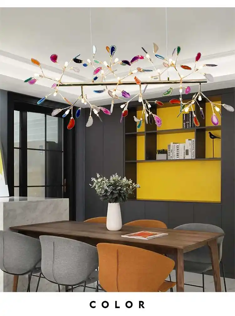 Factory price indoor plating iron agate hanging metal wholesale chandelier