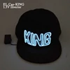 Unisex 1.5V Bright Neon Led Bulbs Night Lamp EL Wire Cold Light Glowing Punk Rock Cap Led Rope Tube Flat Brim Hat for Rave Party