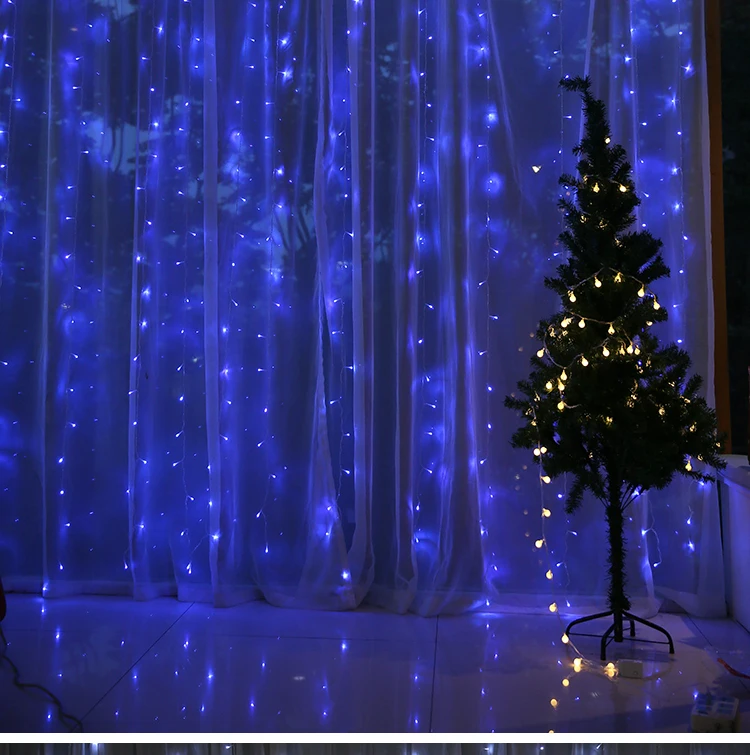 Led String Curtain Lights Warm White Decor 300 Leds Window Diy