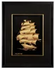 24k Gold Foil Leaf Sail Boat Picture High Quality Decorated 3d Gold Foil Photo Frame