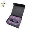 China ali baba box for beauty products luxury gold logo matt black cardboard gift box for jars hamper gift packaging box