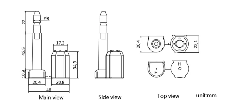 yt-bs-102-security-u-bolt-hs-code-bolt-seal-with-wire-pulling-tool