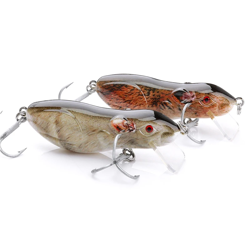 7pcs Hollow Mice Rat Mouse Lure Fishing Lures Bait Hooks with Storage Box