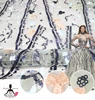 Zuhair Murad Luxury Elegant Dress Colorful Sequin Lace, Fashion Girls' Dresses Multi Color Sequin Embroidery Lace Fabric