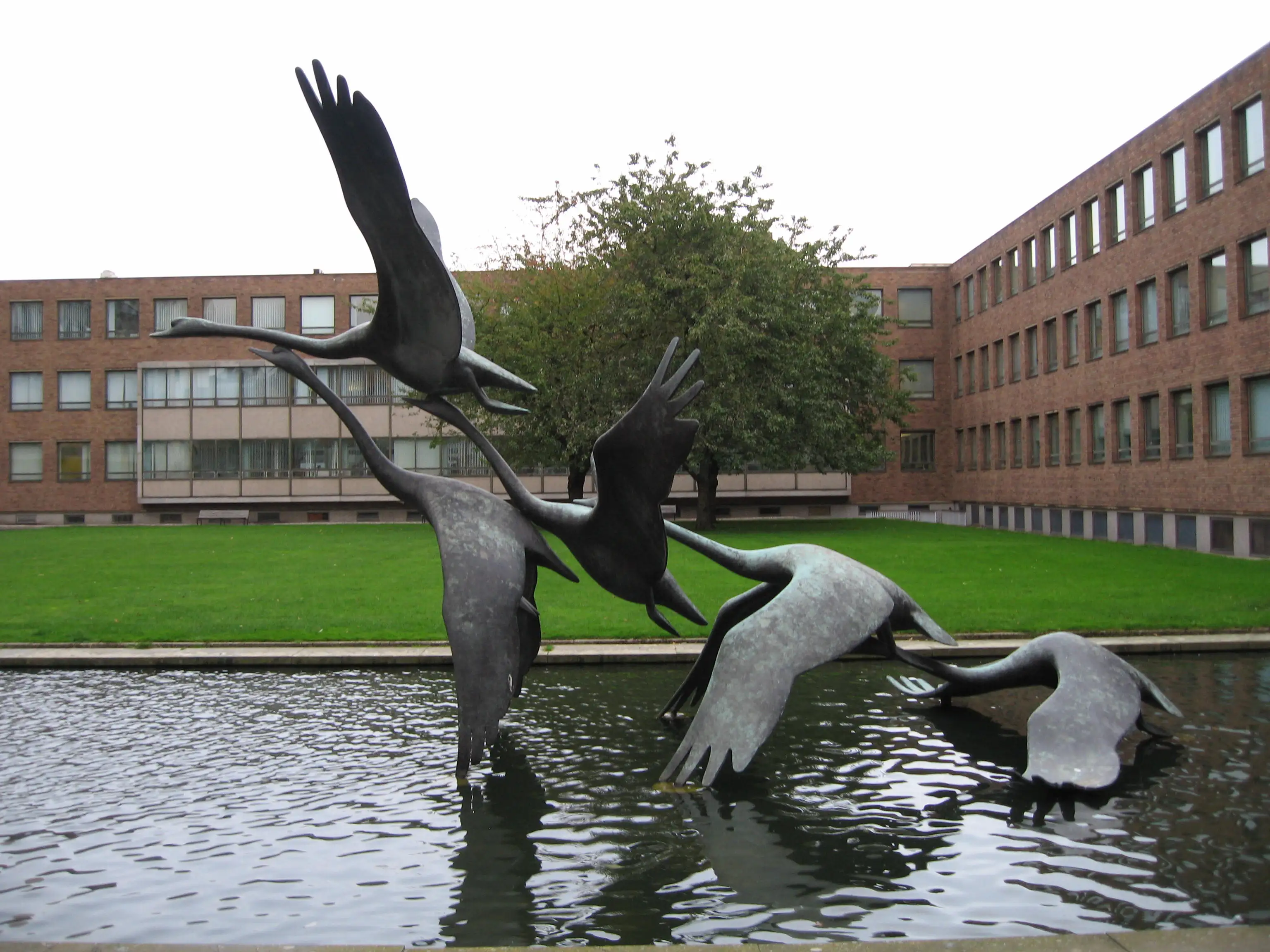 Animal Sculpture Large Accessories Use Bronze Garden Statue Swan For