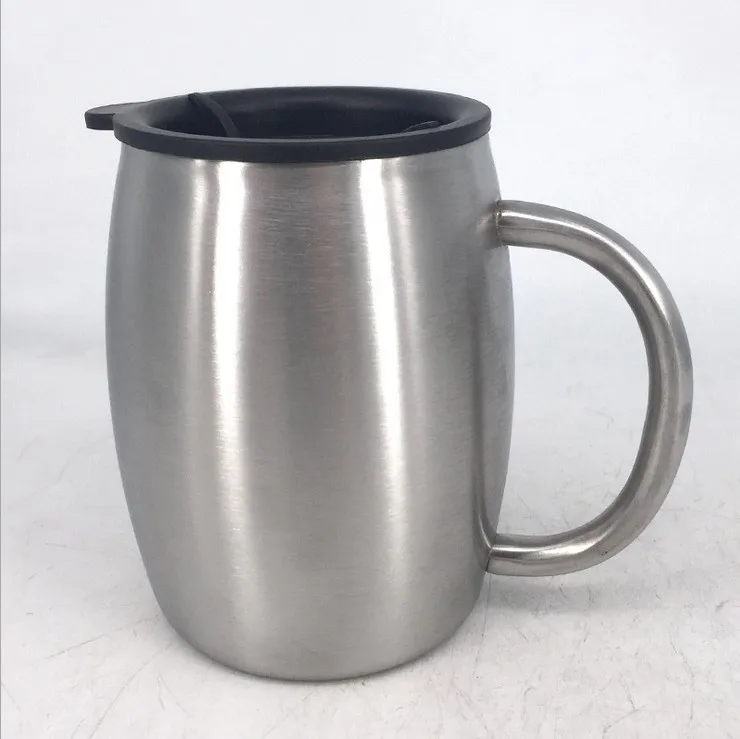 

14 OZ stainless steel insulated COFFEE mug/KID'S tumblers with closed lid and handle, N/a