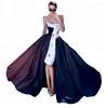 Sexy Girl Party Dress Sheath Short Evening Dresses With Detachable Train Black Hot Sale