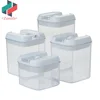 ZNK00025 Premium Quality 4 Pieces Set 500ml/800ml/1200ml Square Stackable Clear Plastic Airtight Food Storage Container set