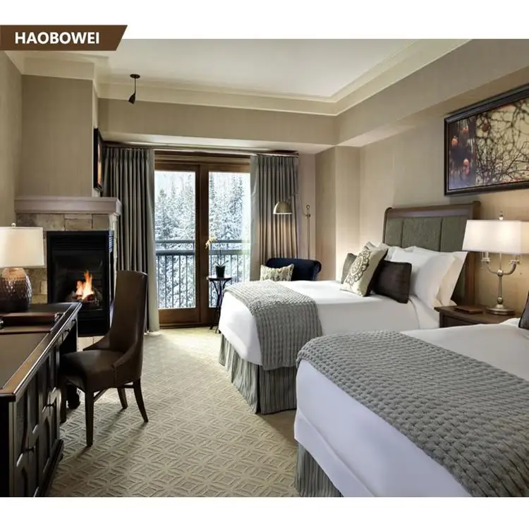
European style mdf hotel bedroom foshan with night stand/ hotel bed base 