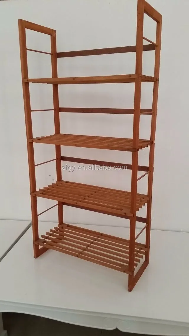 
Shoe rack bathroom stand display The bathroom shelf pine wooden five layers 