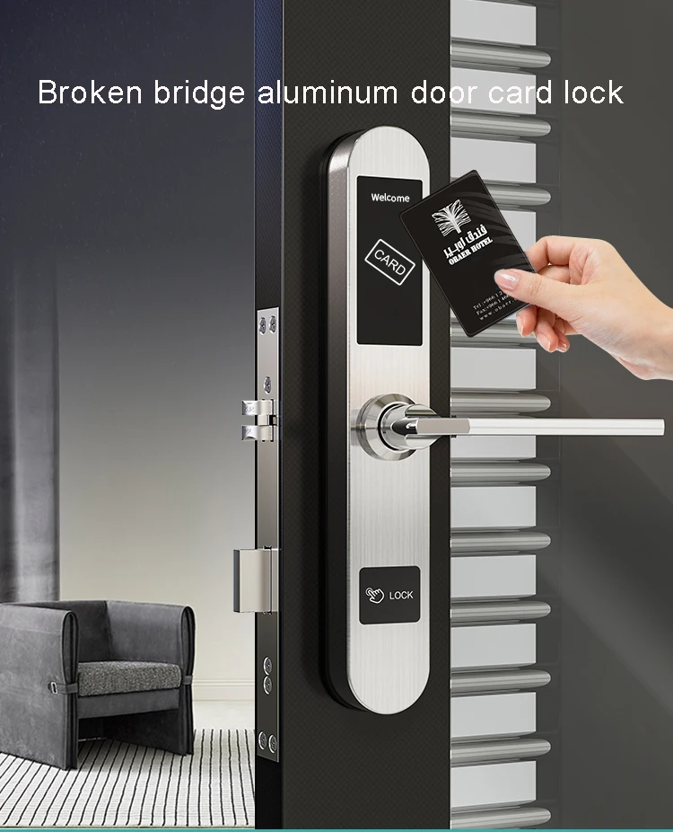 Electronic Swipe Card Door Access Control RFID Card Electronic Smart Hotel Door Lock System Price