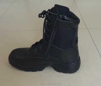 black waterproof combat boots