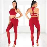 

Women Yoga Wear High Waist Leggings And Sports Bra Yoga Sets