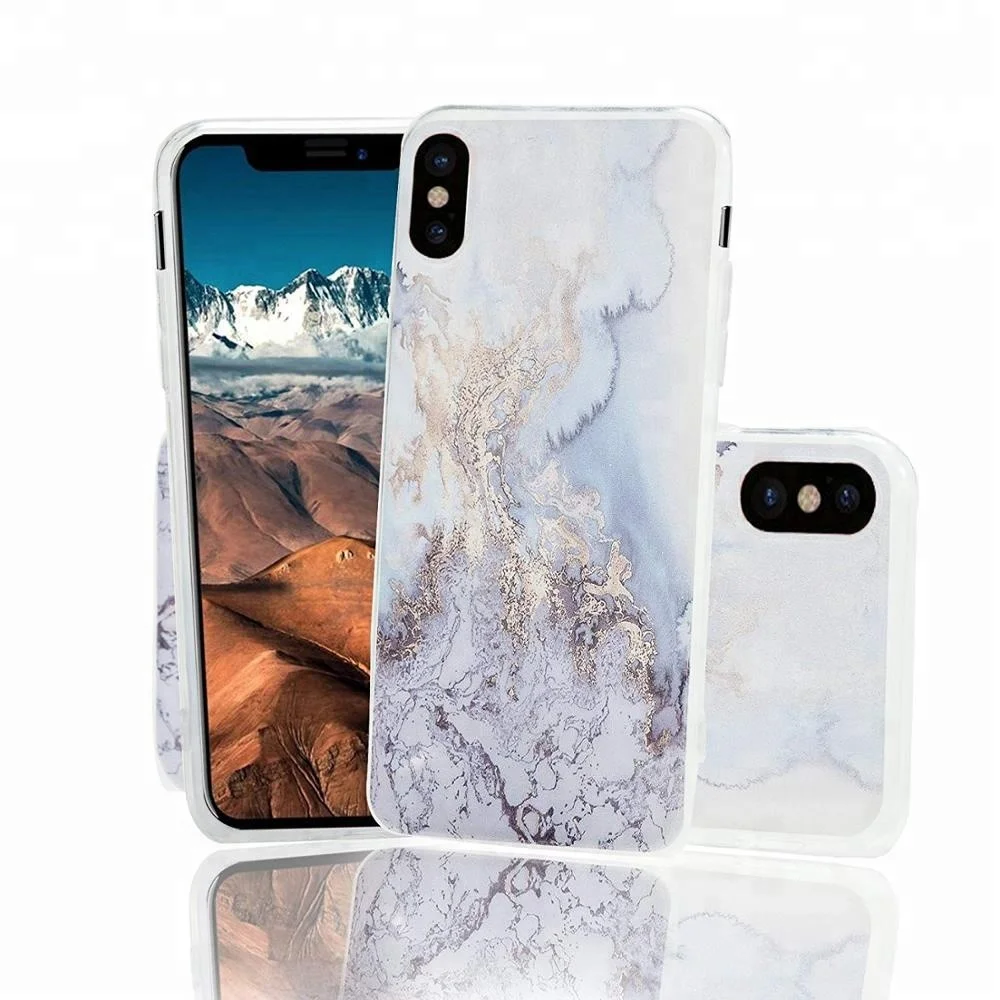 

Slim Fit IMD Printing Marble TPU Phone Case for iPhone Xs, Black,,pink,blue,green,red,yellow,purple etc