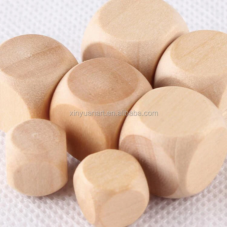 
Factory price Custom Round Corner High Quality Wooden Blank Dice 