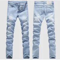 

2019 Amazon Style Mens Slim Fit Straight Jeans Light Blue Denim Jeans