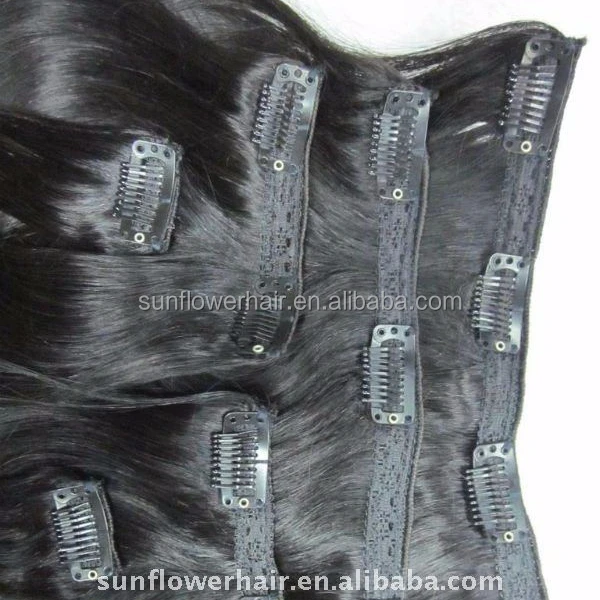 

Top quality 100% brazilian hair clip-in hair extension, N/a