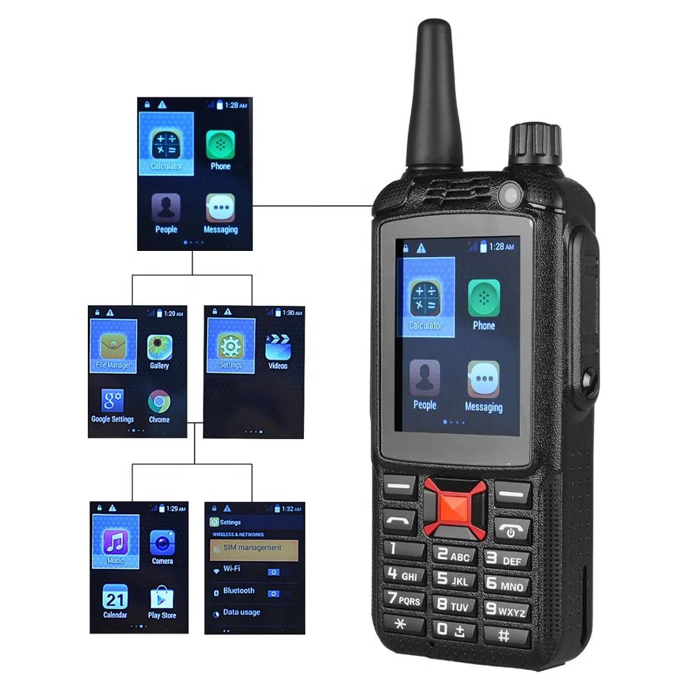 

2 way radio GSM F22 ptt GPSwalkie talkie 2G/3G SIM Card Smart phone Zello android walkie talkie mobile Two Way Radio, Black