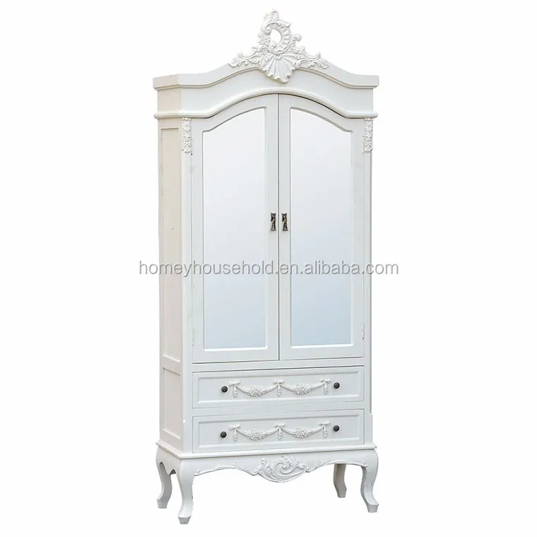 Amelia French Shabby Chic 2 Doors Mirrored Wardrobe Armoire Antique White Buy 2 Door Mirrored Wardrobe Armoire Product On Alibaba Com