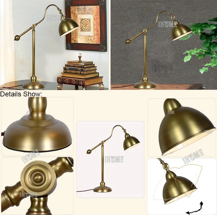 Polished Brass Desk Lamp Metal Reading Light Room Task Lamp Buy