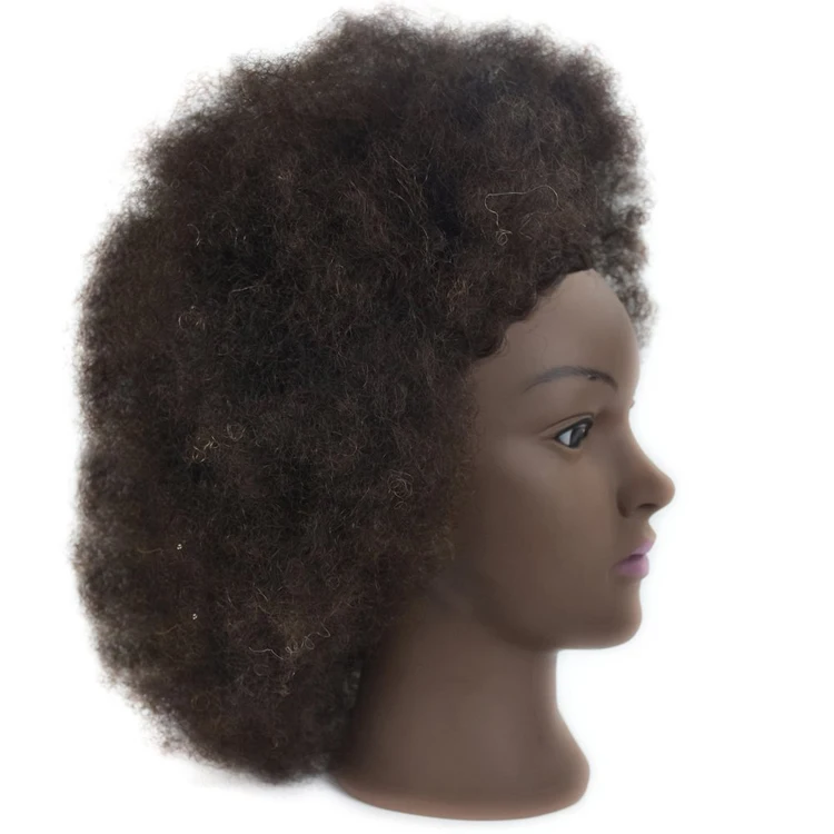 
Professional Afro Hair Styling Make Up 100%Human Hair Afro Training Mannequin Head with Natural Hair 
