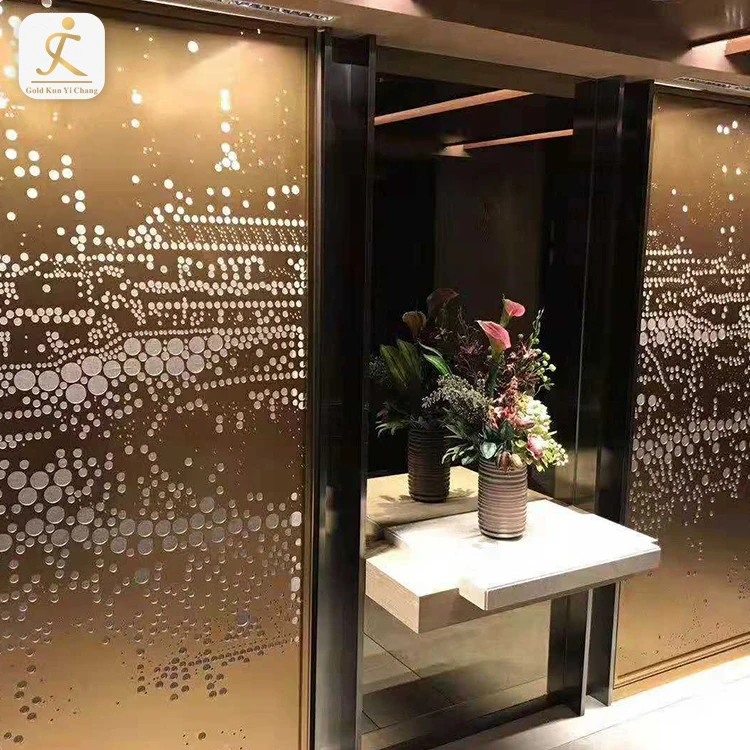 Custom Chinese style  living room metal  wall covering stainless steel wall panel interior decoration