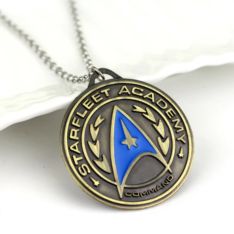 

Star Trek Stainless Steel Pendant Leather Necklace Men's Jewelry gifts