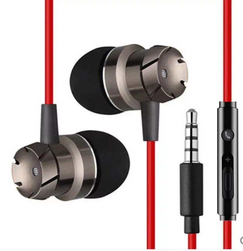 Hot sale 3.5MM In-ear Metal  Earphone Wired  HiFi Stereo Bass Earphone Headphones With Microphone cheap