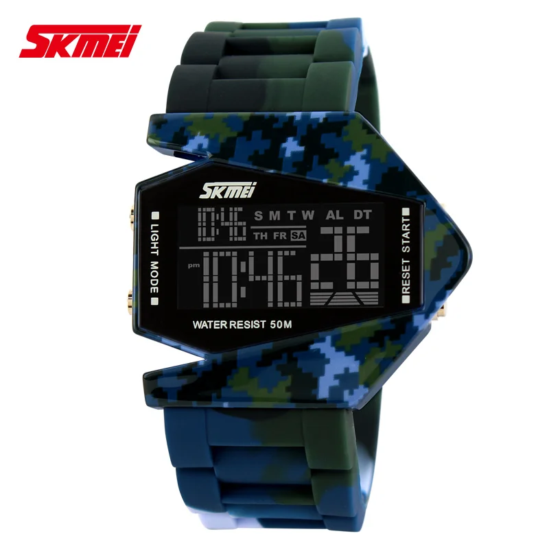 

Aircraft Designer 5ATM Waterproof Digital Movement Comouflage Watches For Men Skmei 0817 Men's Watches, N/a