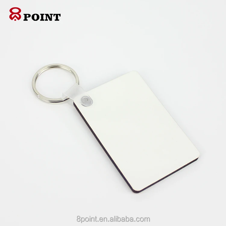 
High Quality Customized Blank Sublimation rectangle Wood MDF Keychain 