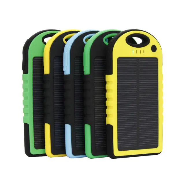 Solar Power Bank 5000mah Mobile Solar Energy Charger Waterproof Portable Dual Usb Ports Power Bank