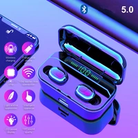 

2019 Amazon Mini TWS Earphone wireless with 3500mAh charing box IPX7 Waterproof Stereo Headphones With LED power display