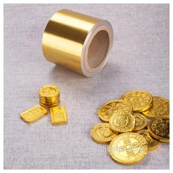 Gold chocolate coins packaging aluminum foil rolls