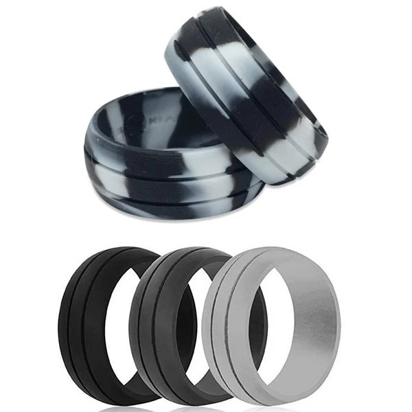 2019 جديد مختلف الألوان والأحجام مخصص سيليكون خواتم الزفاف