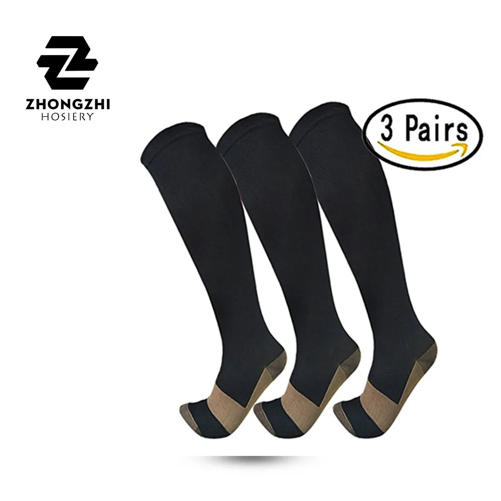 

Copper Compression Socks For Men & Women 15-20mmHg for Running&Athletic&Medical and Travel, Custom color